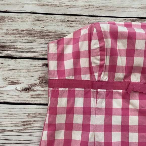 LILLY PULITZER Pink Gingham Strapless Dress - Picture 4 of 16
